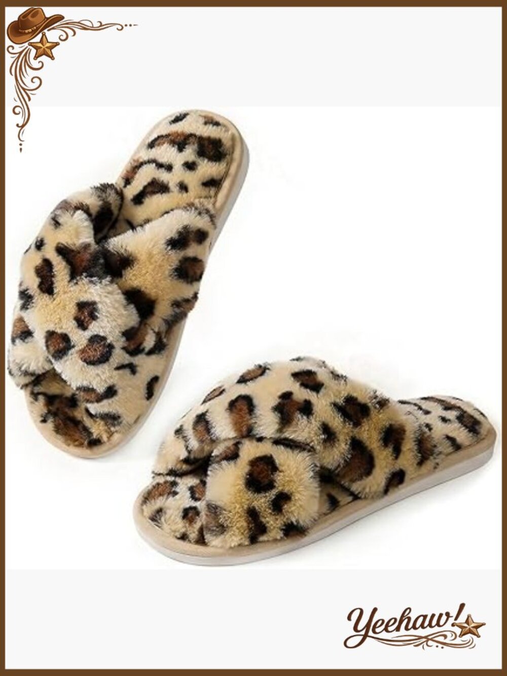 Fuzzy Cross Band Memory Foam Open Toe House Slippers Anti-Slip